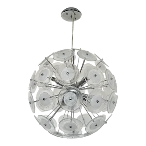 Large Italian Murano Glass Disc Sputnik Chandelier