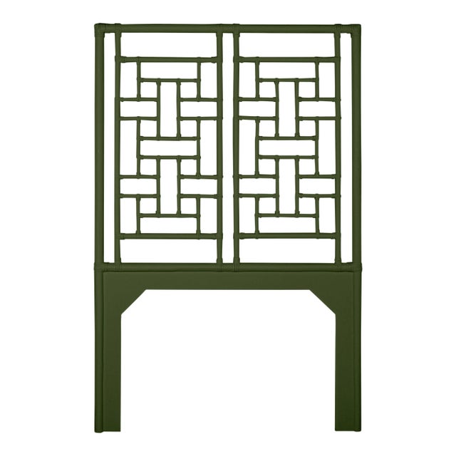 Chinoiserie David Francis Furniture for Chairish Ohana Headboard Twin, Windsor Green For Sale - Image 3 of 3