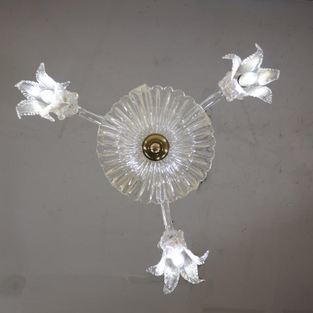 Mid-Century Gold-Infused Cristallo Murano Chandelier For Sale - Image 9 of 12