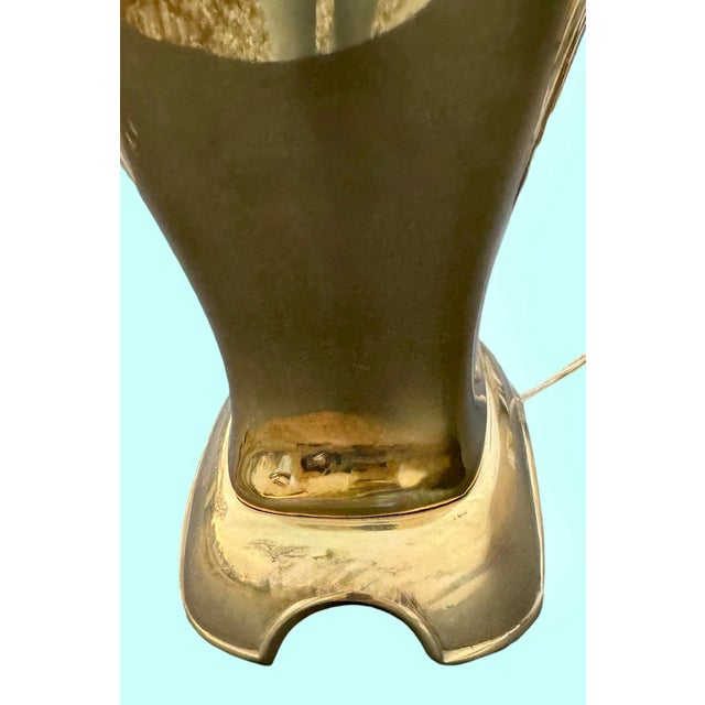 Mid Century Cast Brass Table Lamp For Sale - Image 4 of 9