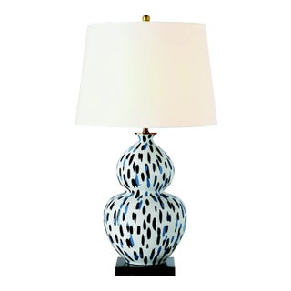 Port 68 Madcap Cottage Mill Reef Indigo Double Gourd Lamp For Sale