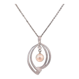 Late 20th Century Mikimoto Estate Akoya Pearl Necklace 16" Sterling Silver 6.75 MM
