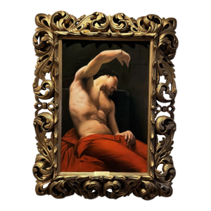 19th Century Continental Florentine Gilt-Wood Frame With Mid 20th Century Reproduction of François-Léon Benouville’s "Male Nude"