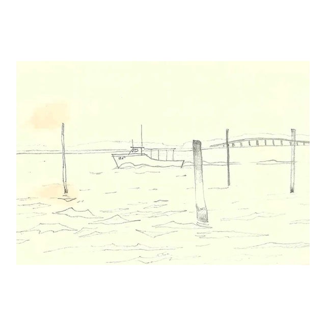 1970s Robert Angeloch Chincoteague Virginia Drawing For Sale