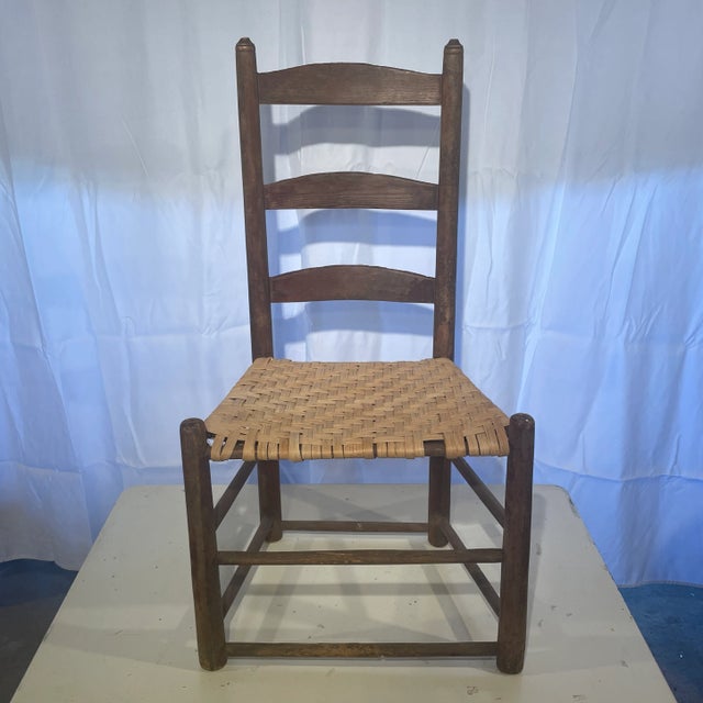 Early American Ladder Back Chair For Sale - Image 11 of 12