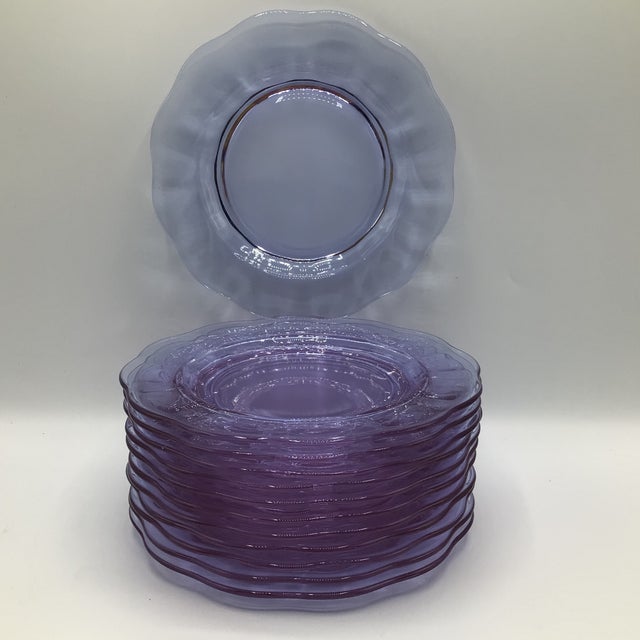 Art Deco Salad Plates Lafayette Wisteria by Fostoria - Set of 12 For Sale - Image 9 of 12