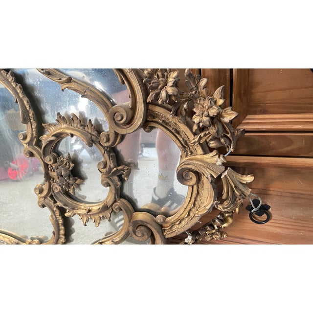 19th Century Rocco Revival Mirror Gold Ornate Original For Sale - Image 4 of 10