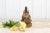 Small vintage Buddha hand-carved from wood. This intricately crafted sculpture showcases the Buddha in a seated position,...