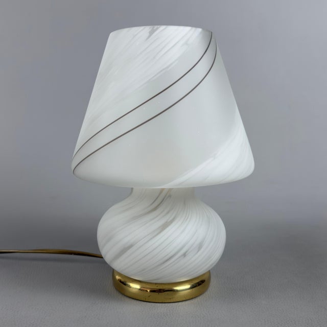 Mushroom Table Lamp in Satin-Finished and Spotted Murano Glass, 1970s For Sale - Image 11 of 11