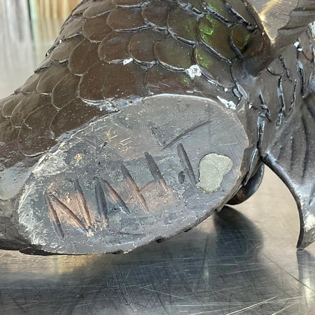 Vintage Boho Burnishes Brass Koi Fish For Sale In West Palm - Image 6 of 8