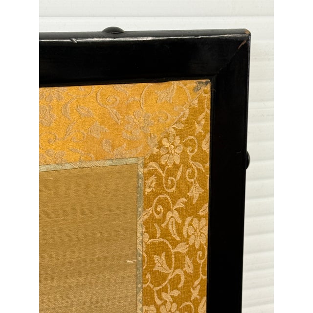 Hand Painted Asian Koi Fish Folding Screen For Sale - Image 4 of 12