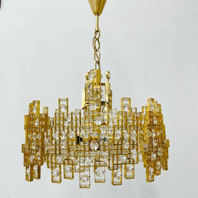 Italian Mid-Century Modern Chandelier / Pendant, Brass City by Gaetano Sciolari For Sale - Image 4 of 13