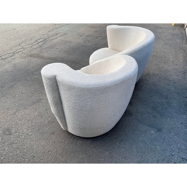 Vintage Vladimir Kagan Nautilus Swivel Lounge Chairs Boucle Fabric - Pair For Sale - Image 10 of 16