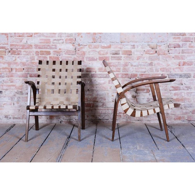 Wood Set of Art Deco Armchairs in Beech, Czech, 1930s For Sale - Image 7 of 13