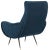 2020s Velvet Retro Mid Century Accent Chair in Navy For Sale - Image 5 of 10