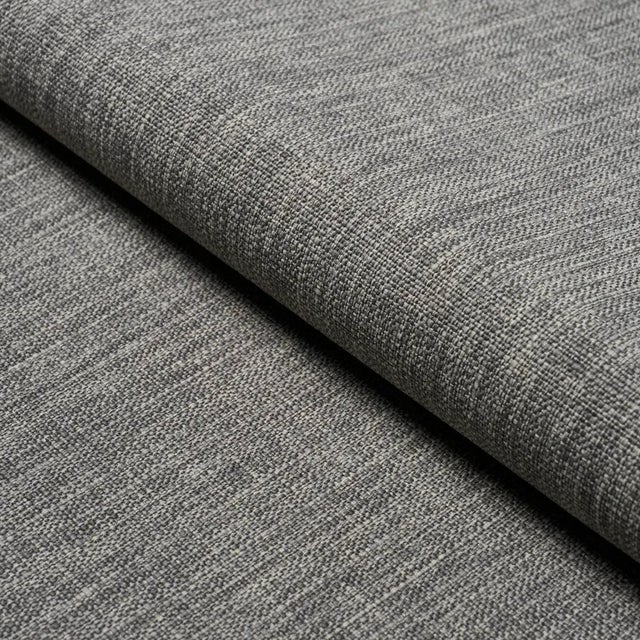 SAMPLE - Schumacher Archie Indoor/Outdoor Fabric In Charcoal For Sale