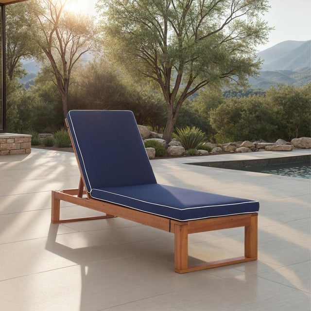 Transform your outdoor space with the sophie lounger. Featuring a natural and navy color palette, this lounger comes with...