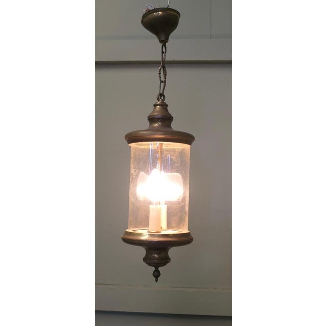 Industrial French Brass and Glass Lantern, 1900s For Sale - Image 3 of 8