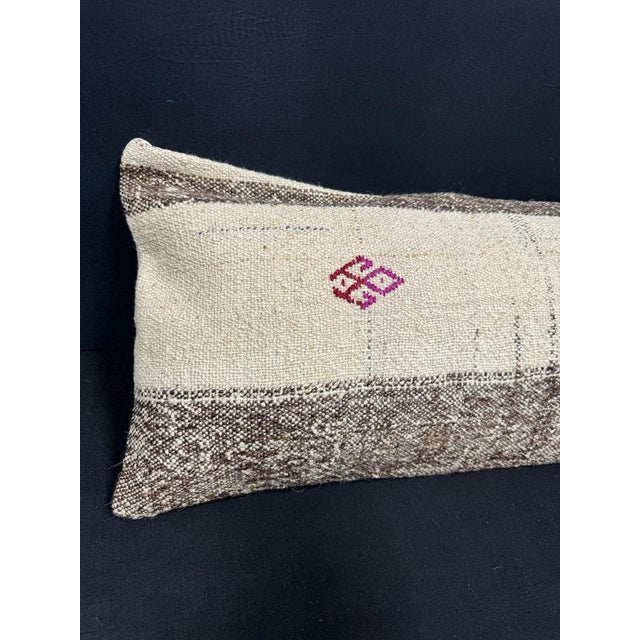 Turkish Hemp Pillow Cushion Natural Beige Gray Cushion Cover 14x45 #18019 Enhance your home decor with our Kilim Pillow...