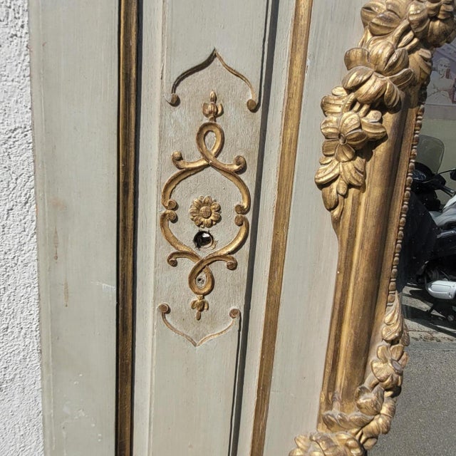 Large Louis XV Gilt and Lacquered Wood Trumeau, 19th Century For Sale - Image 12 of 18