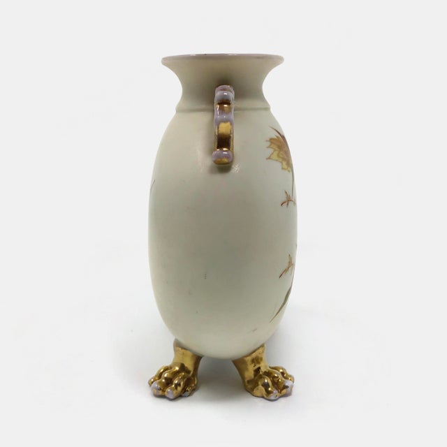 Royal Rudolstadt German Porcelain Vase With Claw Feet For Sale - Image 4 of 6