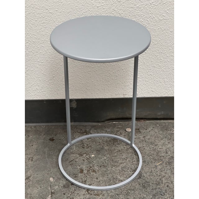 Metal Room & Board Slim Round C-Table For Sale - Image 7 of 12