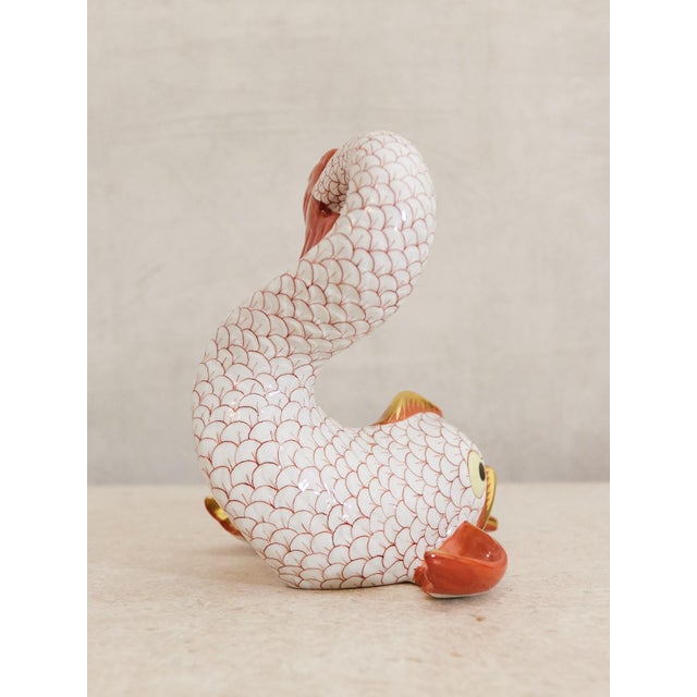 Herend 6.25 Inch Dolphin Koi Fish Fishnet Animal Figurine For Sale - Image 12 of 12