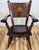 Brown Antique Dutch 19th C Carved & Marquetry Inlaid Rocking Chair + Needlepoint Pillow For Sale - Image 8 of 18
