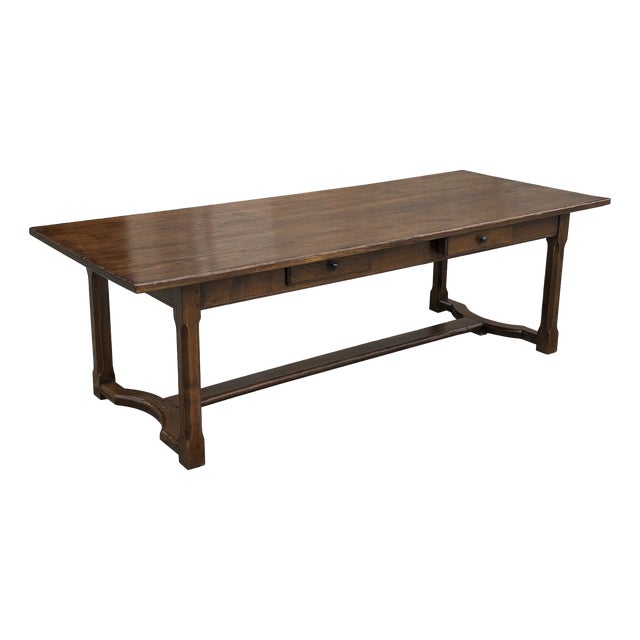 Large 19th Century French Oak Farmhouse Dining Table, 1880 For Sale