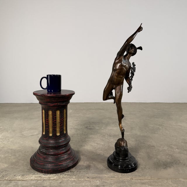 Early 21st Century Large Bronze Mercury (Hermes) Sculpture After Boschetti – 31” Tall, Classical Grand Tour For Sale - Image 5 of 10