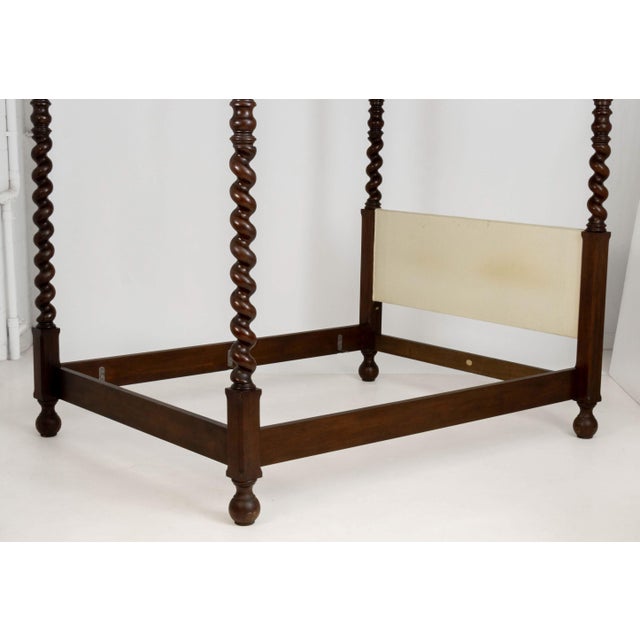 Brown Baker Furniture Britannia Walnut Full-Size Four-Poster Canopy Bed Frame For Sale - Image 8 of 9
