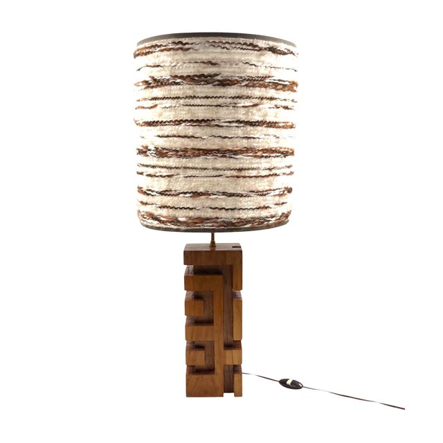 Hollywood Regency 1970s Hollywood Regency Wood Table Lamp For Sale - Image 3 of 12