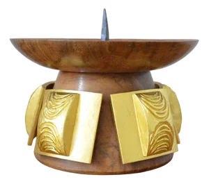Brutalist Teak Candleholder, 1960s