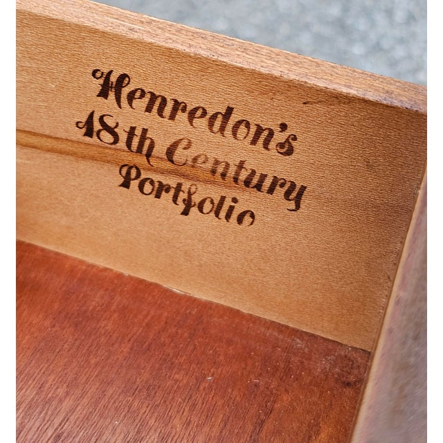 Henredon 18th Century Portfolio Satinwood Inlaid Mahogany Side Cabinet For Sale - Image 9 of 11