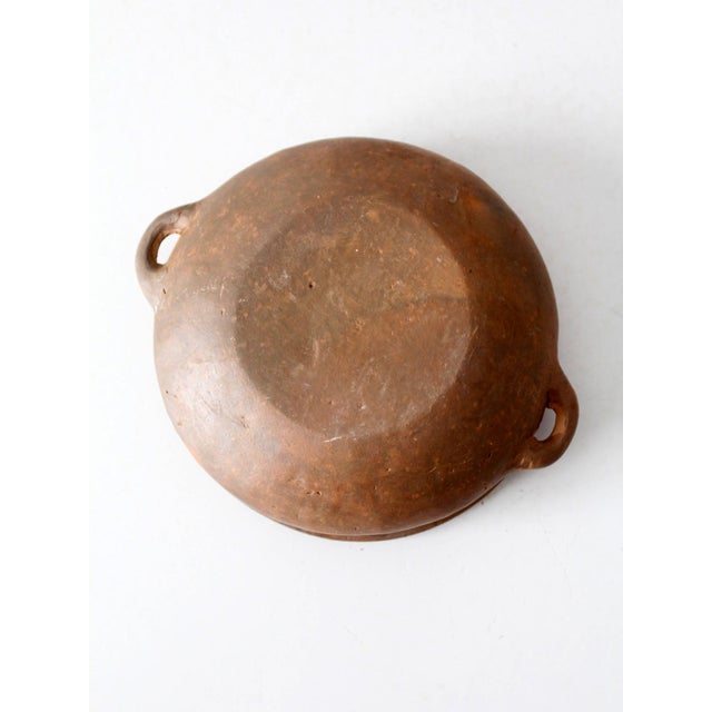 Antique Terra Cotta Folk Pottery Bowl With Handles For Sale - Image 10 of 10