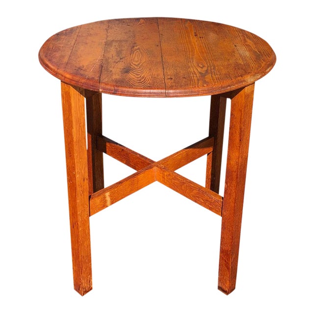 1910s Arts & Crafts Mission Oak Round Center Table Chairish