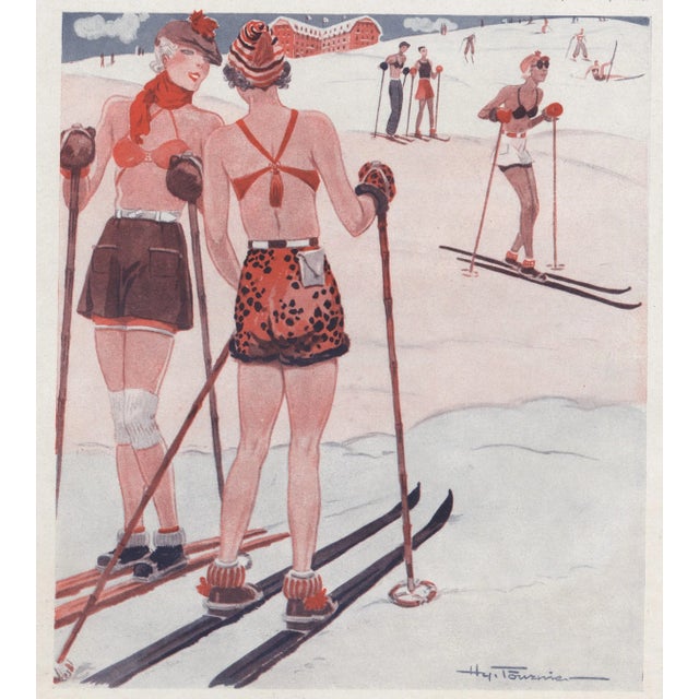1934 French Ski Print-Humor For Sale - Image 4 of 4