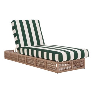 Gillian Chaise Lounge, Heather Tan/Hunter Green Stripe For Sale