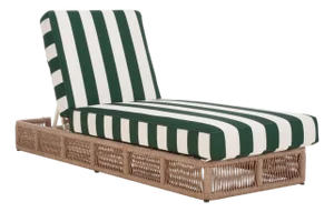 Gillian Chaise Lounge, Heather Tan/Hunter Green Stripe
