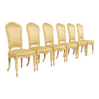 Karges French Regency Louis XVI Cream Lacquered Dining Chairs, Set of Six For Sale