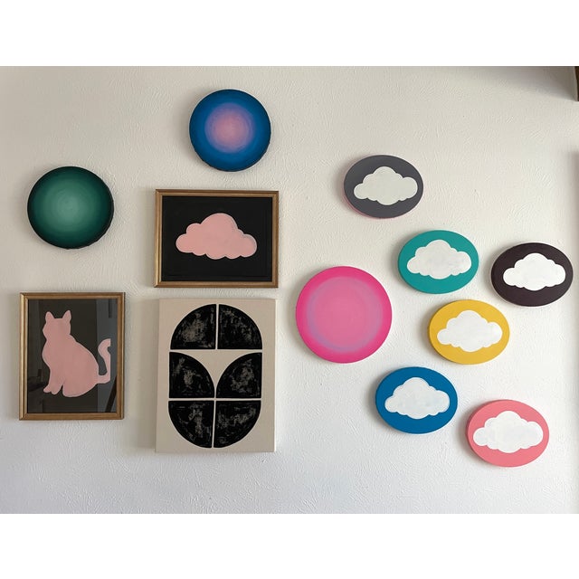 Textile Mid-Century Curvy Black and Cream Painting by Max and Alma For Sale - Image 7 of 8