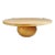 Round Wood Ball Base Coffee Table For Sale