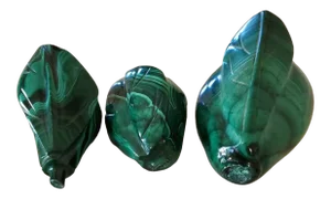 Malachite Carved & Polished Stones - Set of 3