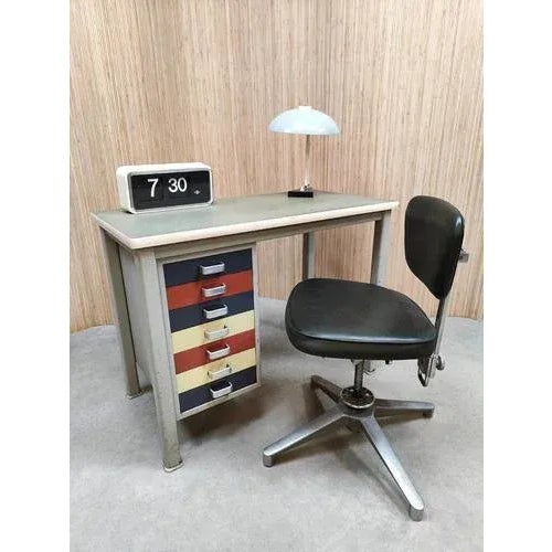 Industrial Vintage Industrial Writing Desk by Andre Cordemeyer for Gispen, 1950s For Sale - Image 3 of 7