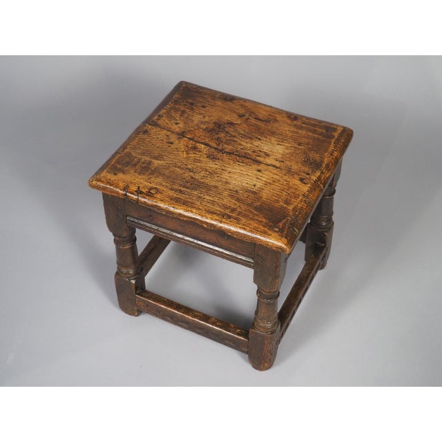 Wood Antique 17th Century English Joint Stool For Sale - Image 7 of 17