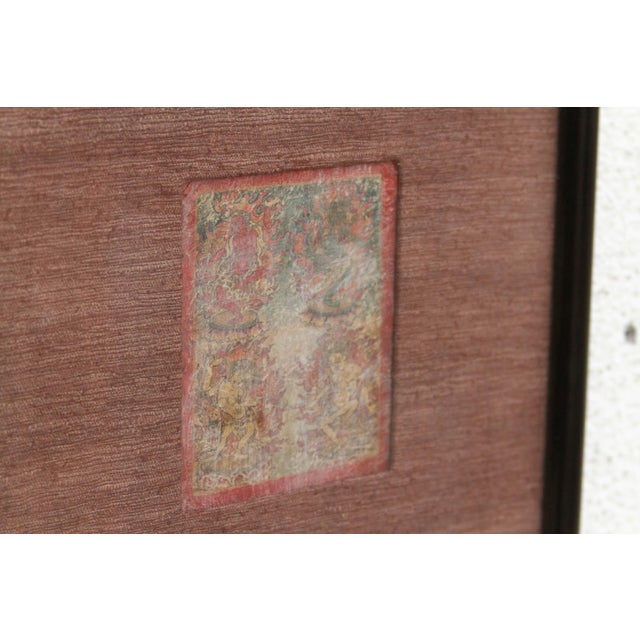 19th Century Antique Framed Tibetan Buddhist Tsakli Ritual Art For Sale - Image 5 of 6