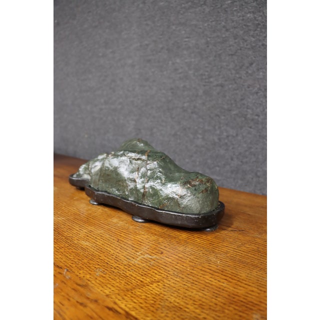 Mid 20th Century Mid-Century Japanese Suiseki Stone on Display Stand For Sale - Image 5 of 12