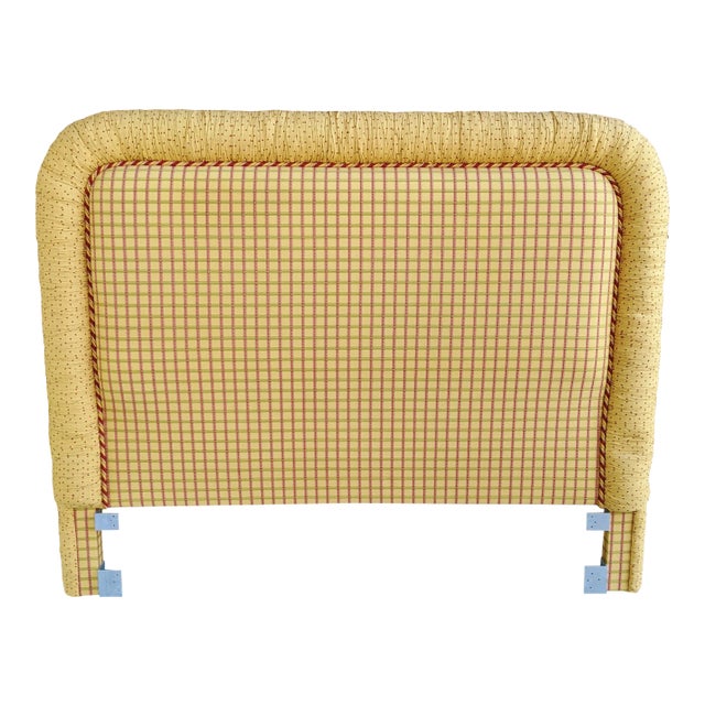 Vintage Full Size Canary Yellow Headboard For Sale