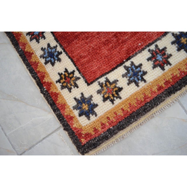 Quirky Lion Oushak Rug 3x5, Whimsical Folk Art Wool Rug, Terracotta Red Turkish Area Rug, Small Hand Knotted Leopard Rug for Entryway 3'5" X 5'1" For Sale - Image 14 of 16
