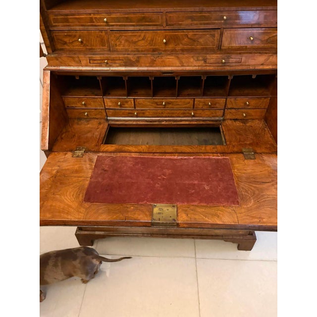 Antique George I Figured Walnut Bureau Bookcase with Secretaire, 1720 For Sale - Image 17 of 18